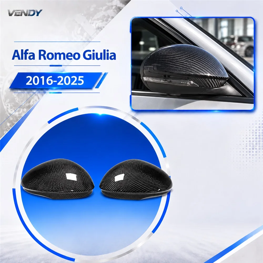 Real Carbon Fiber For Alfa Romeo Giulia 2016-2025 Car Side Mirror Cover Trim Modified Parts Accessories 2024 2023