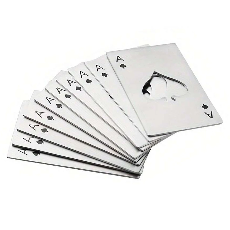 Roestvrij staal Spades A Winemaker Flesopener Speelkaarten Flesopener Creditcard Bierflesopener