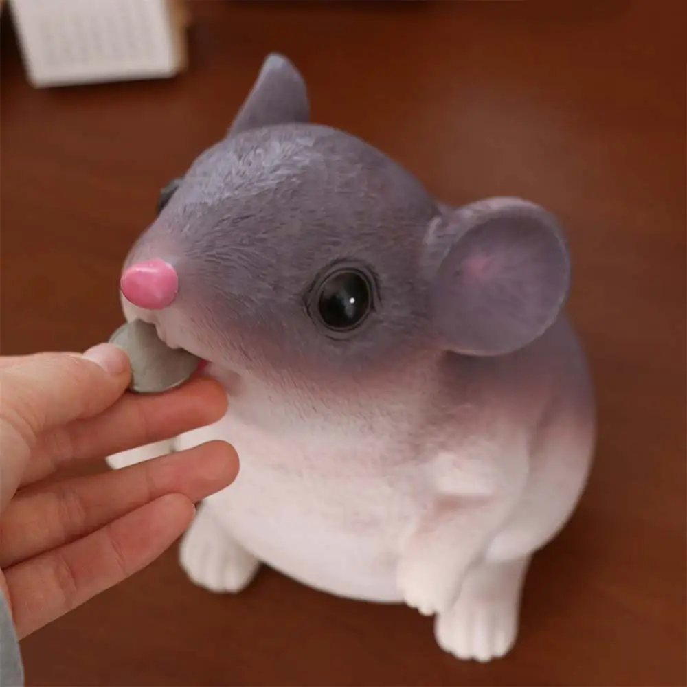 マウス型貯金箱-子供向けギフト-漫画風コイン貯金箱-ゴム製動物彫刻貯金箱-デスクデコレーション