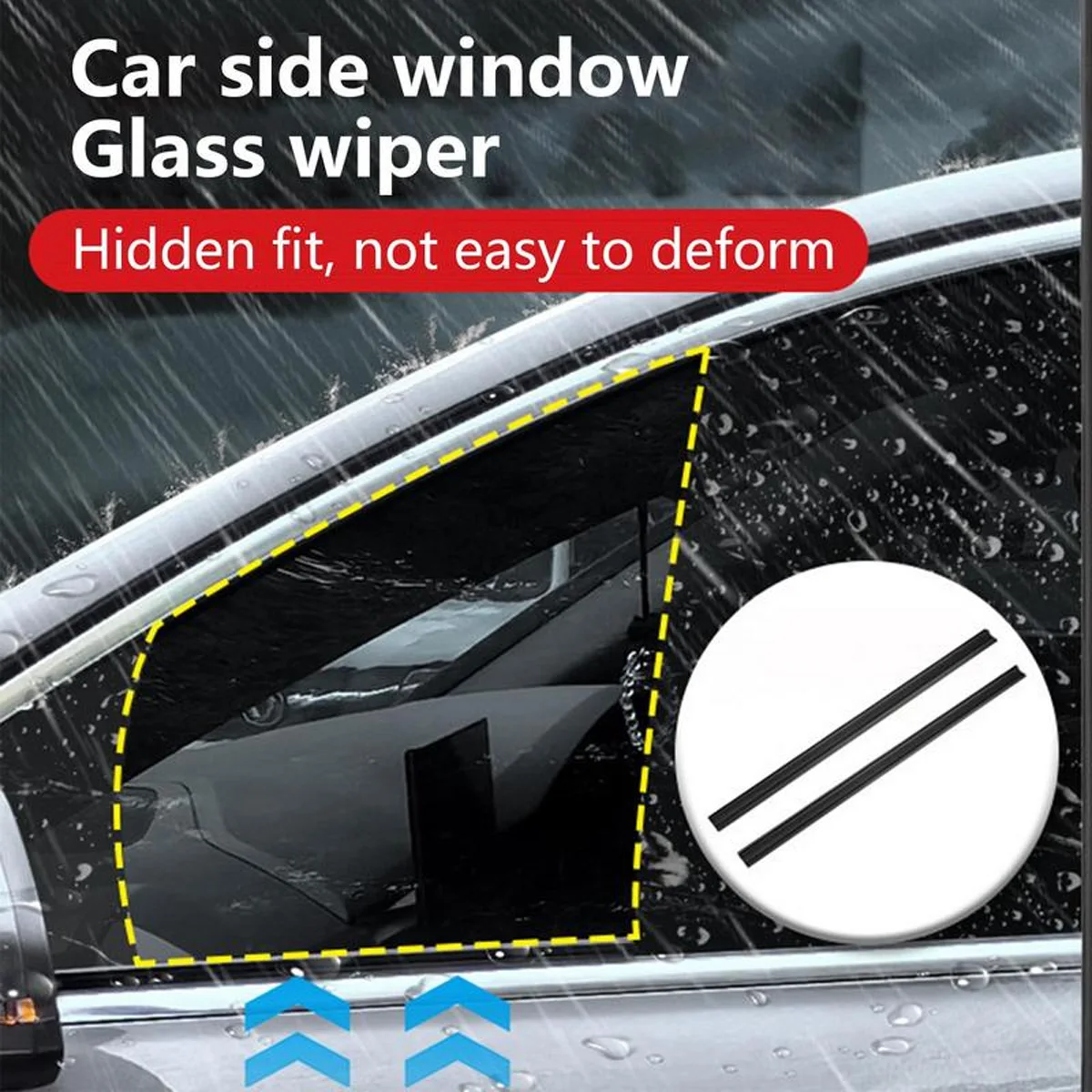 PINMOAP 2PCS Universal Car Side Window Wiper Accessories Rubber Strip Multifunctional Anti Rain And Fog Special Cleaning Tool