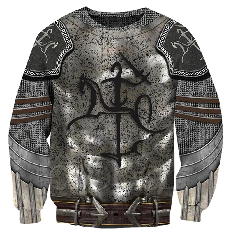 Armor Knight Warrior Men 3D Print Hoodie Knights Templar Harajuku Fashion Jacket Pullover Unisex Cosplay Zipper Coat