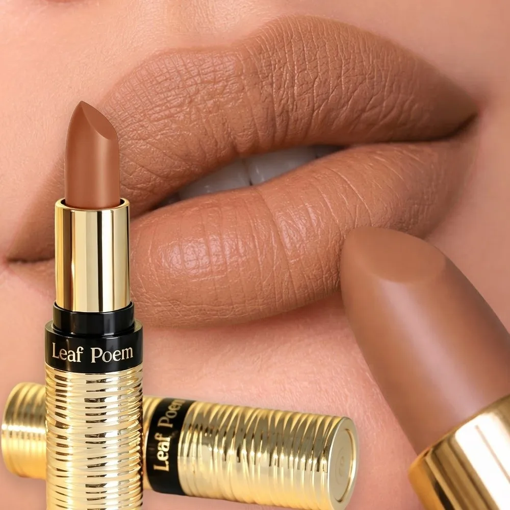 New 8 Colors Matte Lipstick Non-stick Cup Waterproof Velvet Lip Glaze Metal Threaded Tube Long Lasting Lip Contour Pencil Women