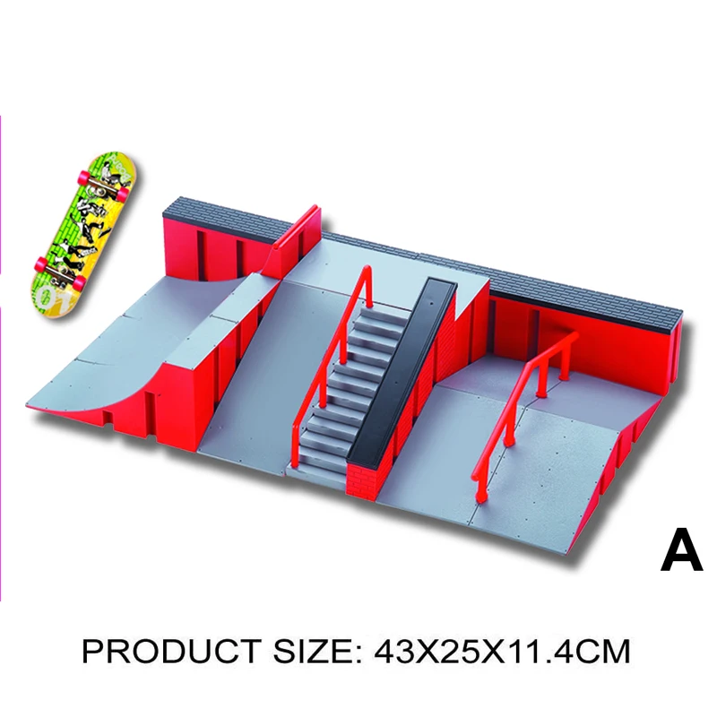 Finger Skateboard Big Scene DIY Mini Park Figure Skate Platform Stunt Ramp Stairs Venue Combination Indoor Home Toys