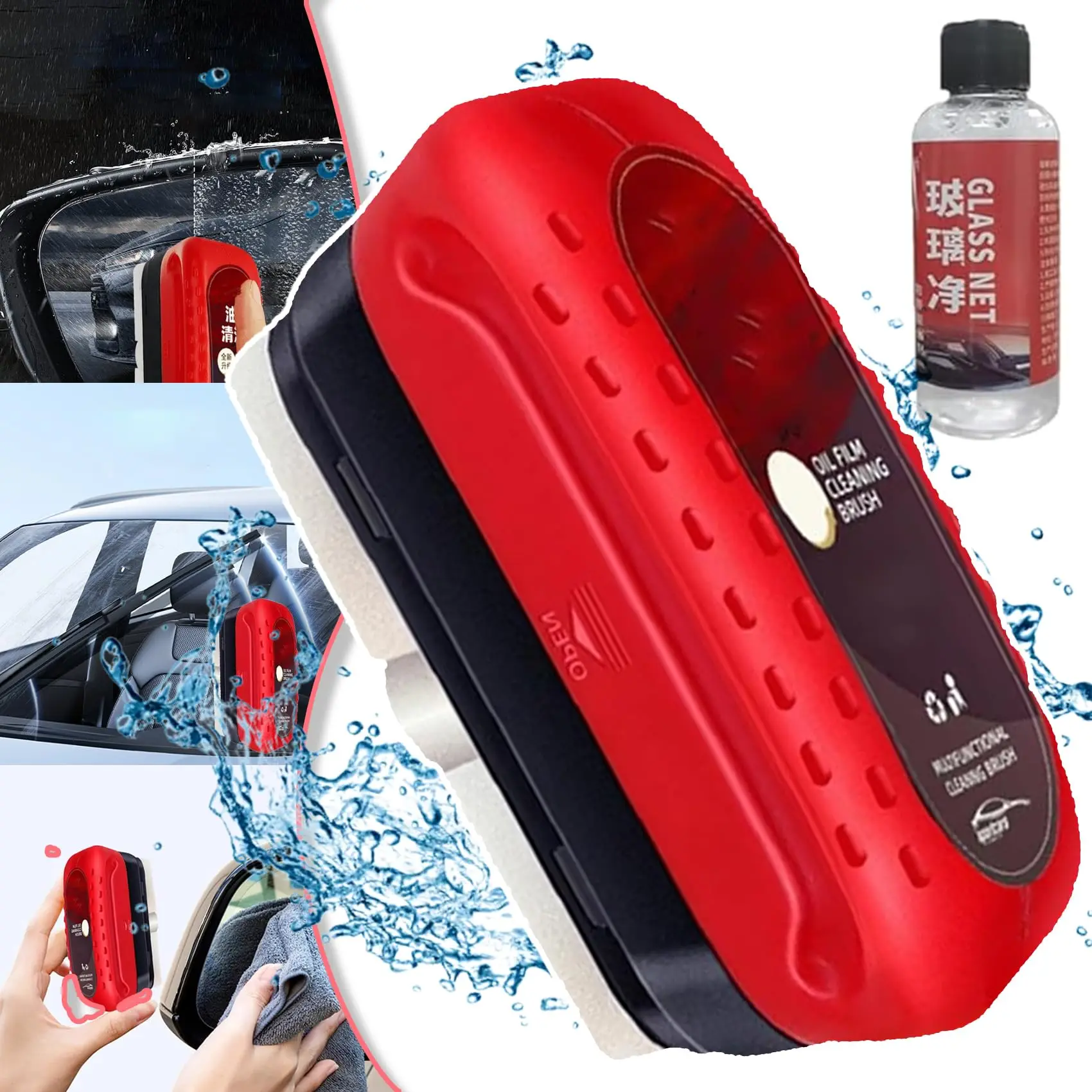 Car Windshield Oil Film Cleaning Brush Prevents Rain And Fog Automotive Glass Sponge Cleaning Polishing Care Maintenance Brush