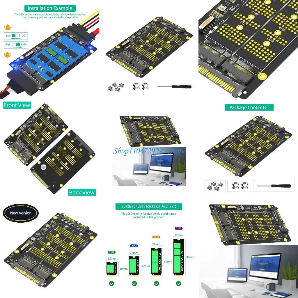 

Y2GD M.2 SSD Adapter NVME mKey to SFF-8639 M.2 Sata2.0 B Converter Board Support 2230 2242 2260 228