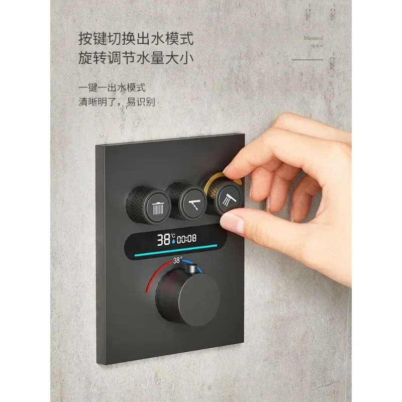 Installed shower embedded in wall type thermostatic hidden shower set water control