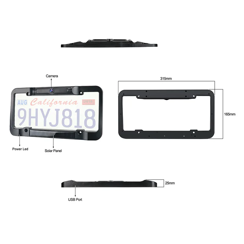 display 4.3-inch Parking Aid American license plate frame reversing camera wireless car camera system DIY design