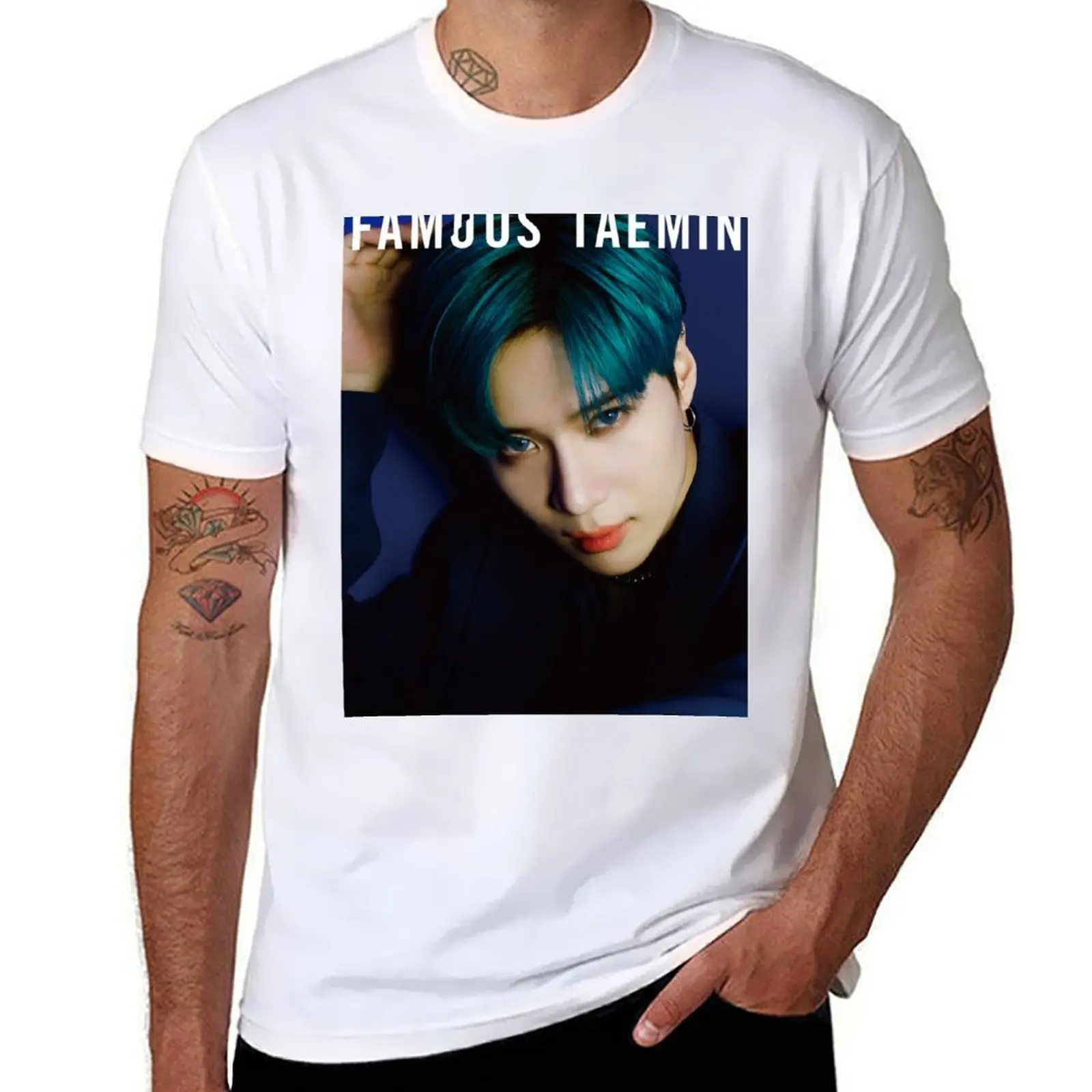 

SHINee TAEMIN FAMOUS T-Shirt funny t shirts cotton man t shirt cotton T-Shirt