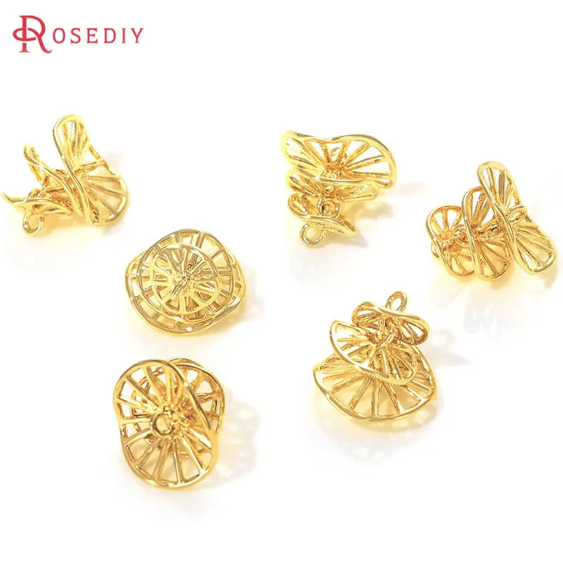 

6PCS 18K Gold Color Brass Three Layers Round Charms Pendants High Quality Jewelry Making Necklace Earrings Accessories