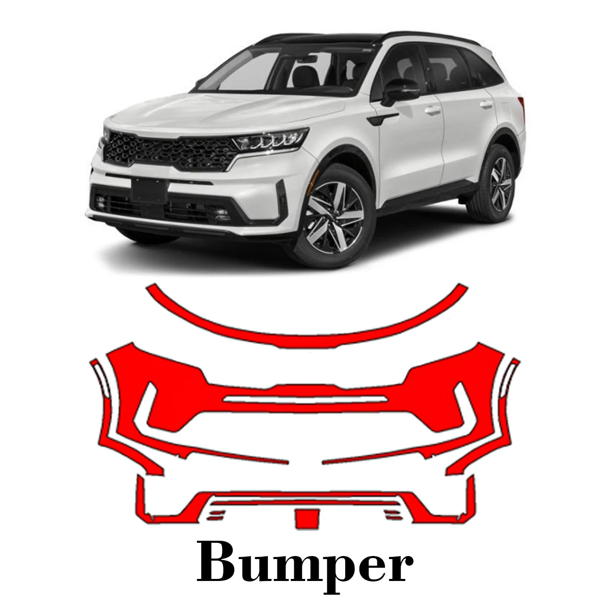 

Car Precut Paint Protection Film Front Bumper Anti-scratch Exterior TPU PPF For KIA Sorento 2021-2023