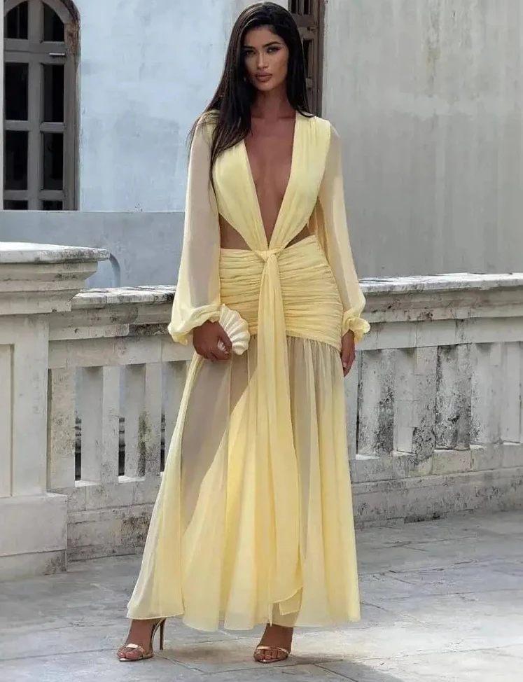 

Сексуальное вечернее платье с глубоким V-образным вырезом и открытой спиной, женское весенне-летнее платье, облегающее макси-длинное платье для ночного клуба