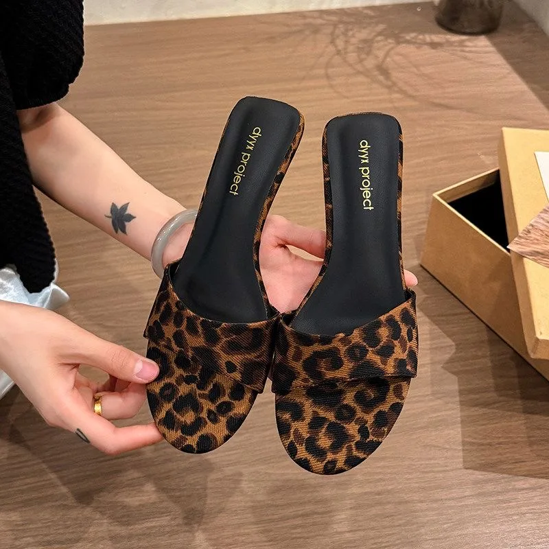 Fashionable Minimalist Slip-On Slippers Velvet Surface Platform Heel Outdoor Wear Summer Open-Toe Convenient Glue-Sole Shoes