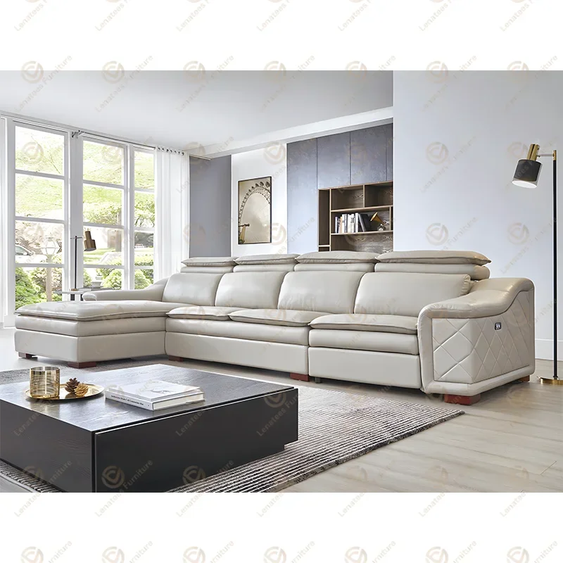 Luxury Electric Sofa Multi-functional Adjustable Leather Modular Set Sofa Use For Living Room