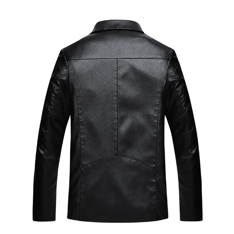 2025 new fashion casual leather jacket lapel plankton handsome loose motorcycle leather coat men's fashion leather clothes