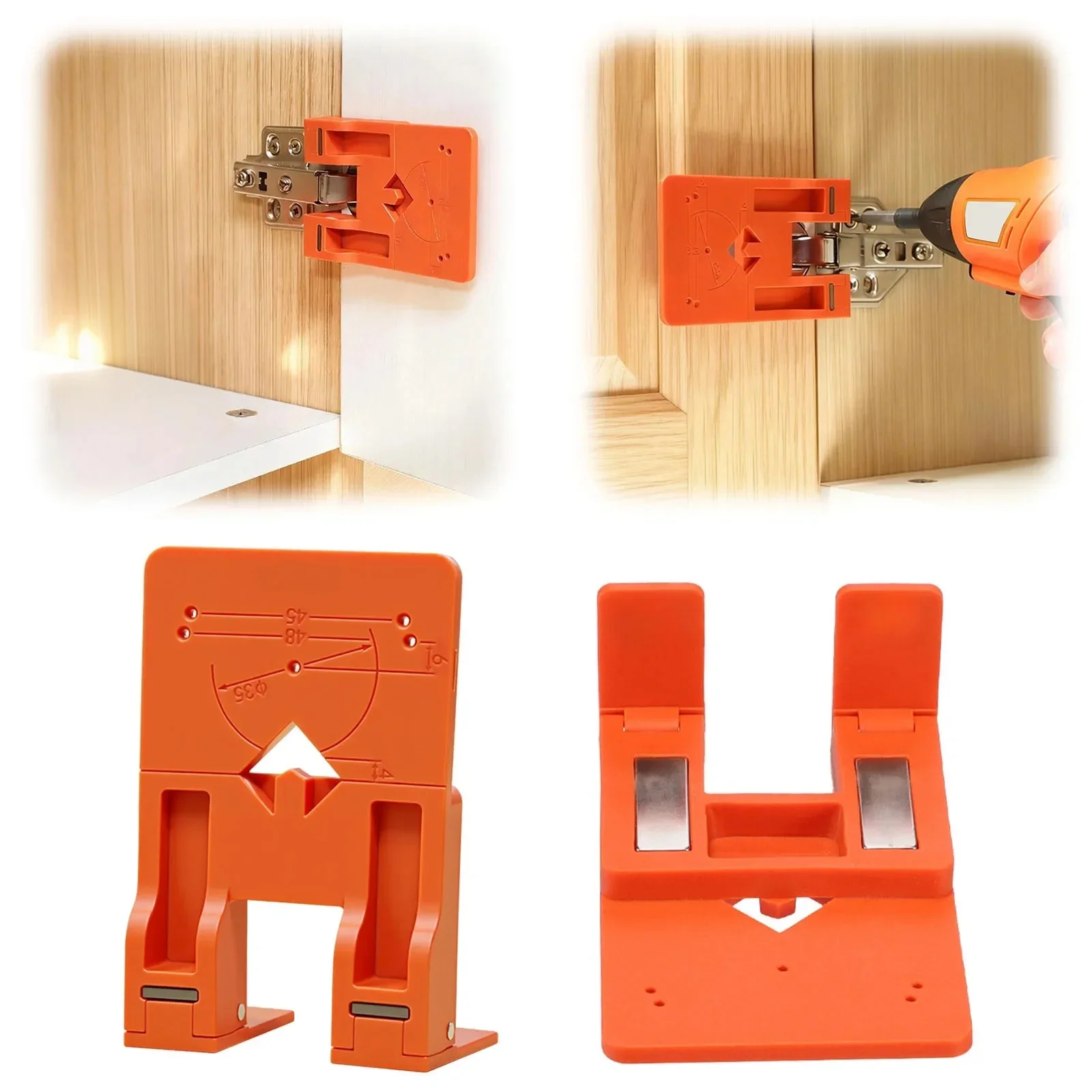 Magnetic Fixing Plate Cabinet Door Hinge Installation Fixator Portable Mounting Auxiliary Locator Woodworking Tool