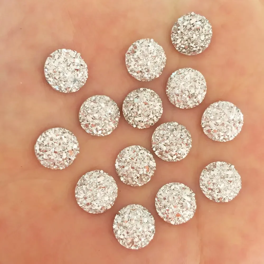 100pcs Resin Bling Convex mineral surface 10mm Round flatback rhinestone Ornaments DIY Wedding appliques craft  SW649