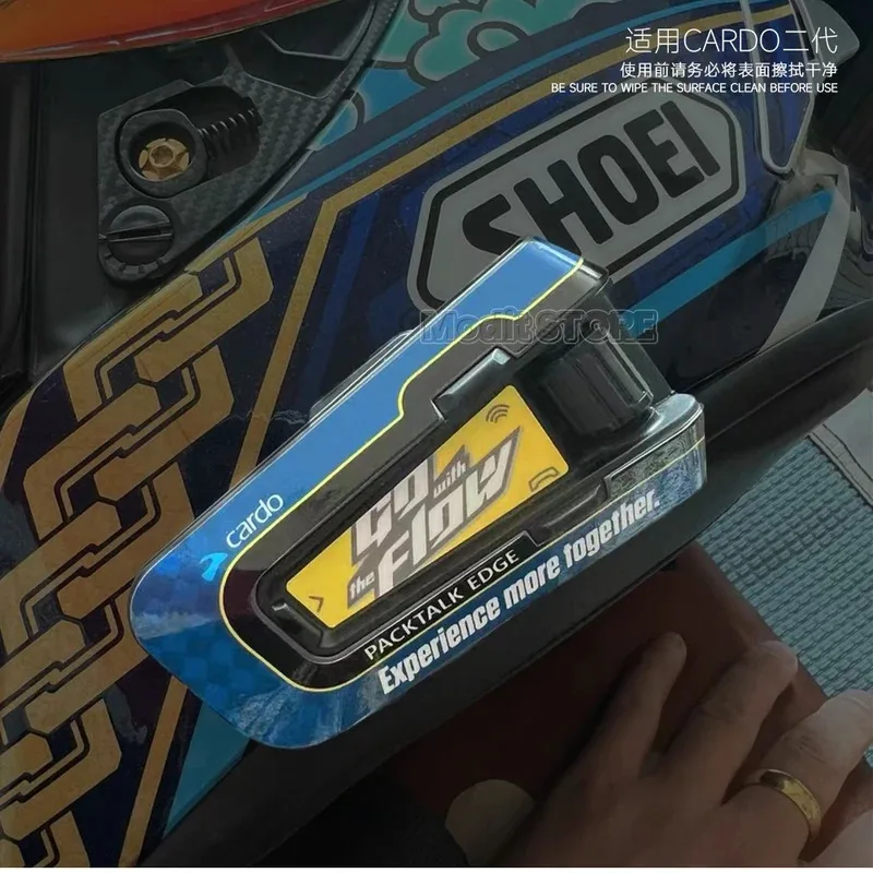 تستخدم ل Cardo EDGE دراجة نارية سماعة رأس بخاصية البلوتوث سماعة الملونة الديكور الشارات حماية ملصقات أنماط متعددة #5
