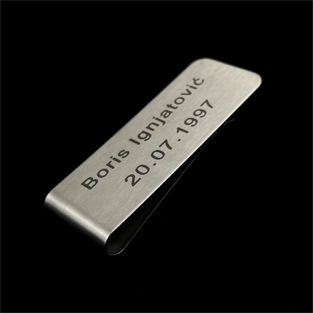 New Custom Name Stainless Steel Silver Color Slim Money Clip Men Women Purse Wallet Holder Practical anti-lost Money Clip Card