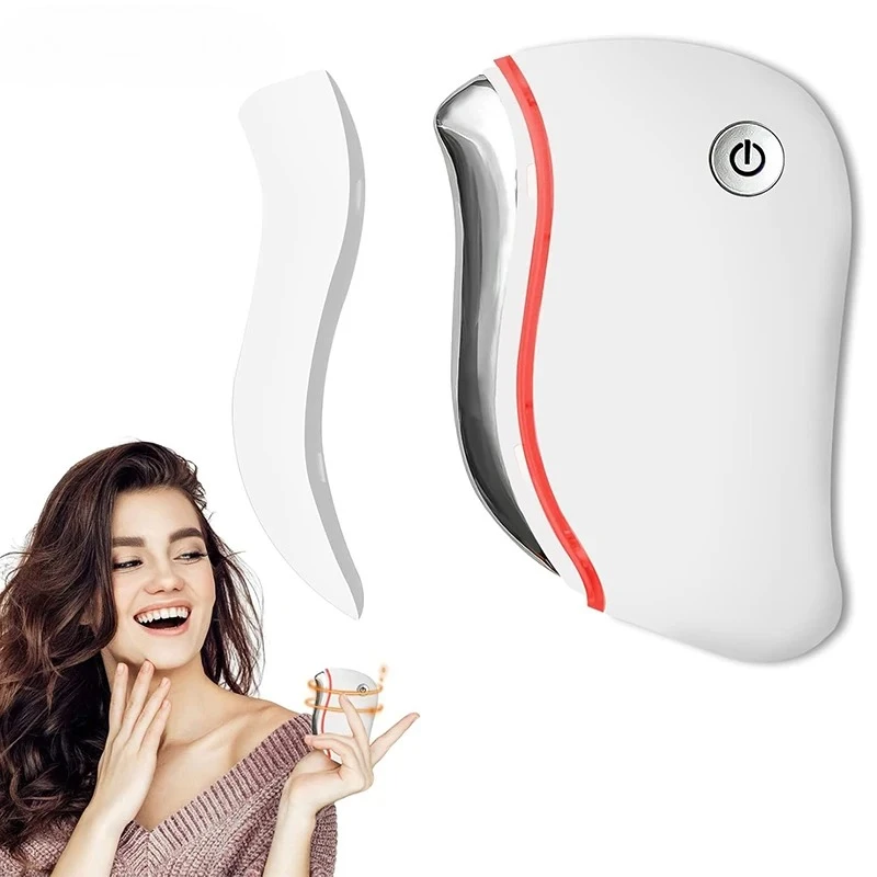 

Electric Gua Sha Massager, with Heat & LED Light for Revitalizing Neck & Facial Care, Portable Massage Tool