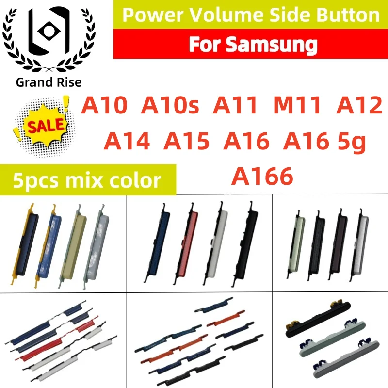 

5 set Side Volume Button + Power on / OFF Button Key for Samsung Galaxy A10 S A11 M11 A12 A14 A15 A16 A165G A166