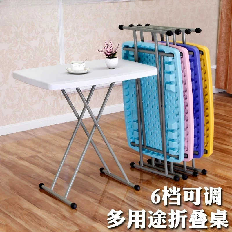 Folding small table Simple dining table 76X portable liftable writing desk Dormitory long table learning computer desk
