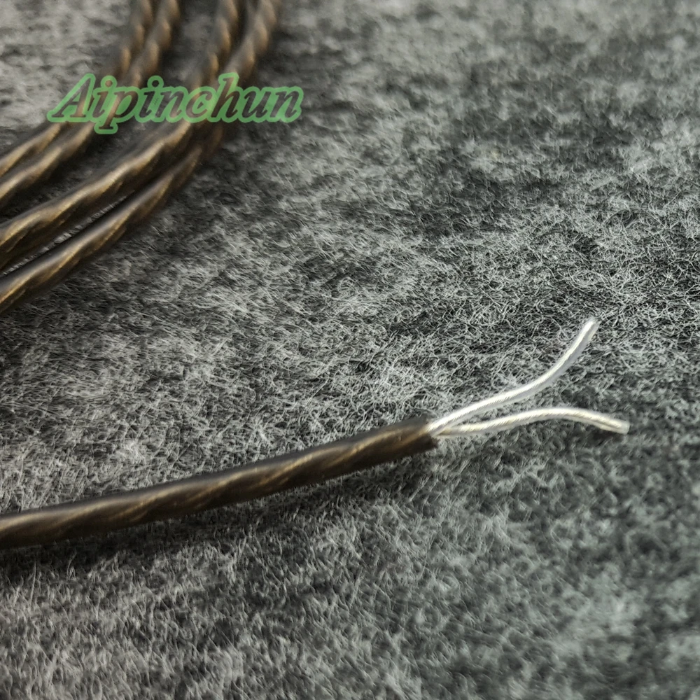 Aipinchun DIY 그레이 오디오 이어폰 케이블 수리 교체 헤드폰, 은도금 OCC 2 코어 와이어, 100cm A12