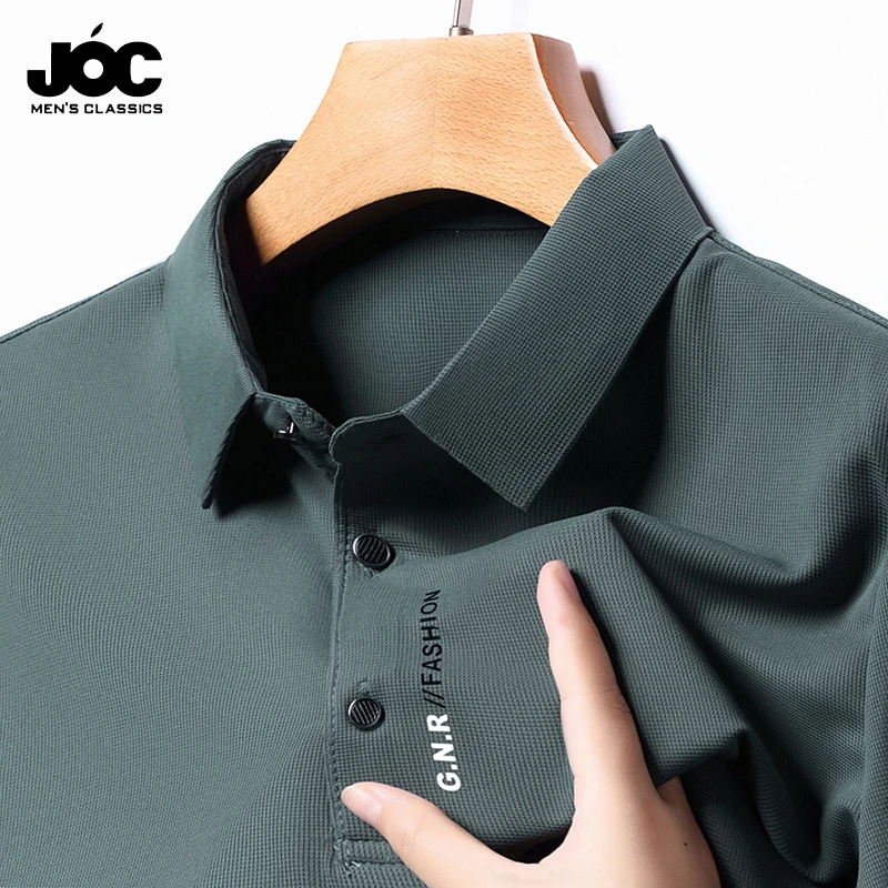 New Men's Short Sleeved Solid Color POLO Shirt Breathable and Comfortable Elastic Top