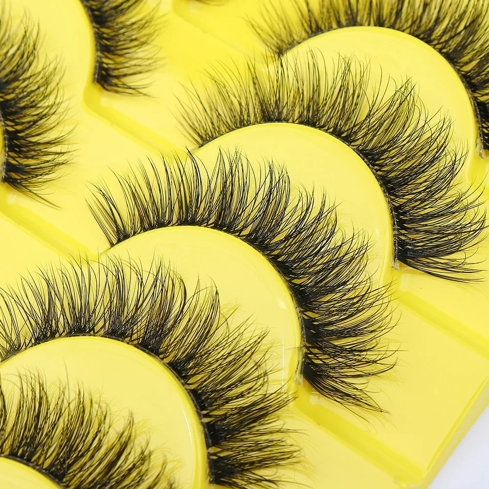 AMSDCN Weiche, natürliche 10 Paar Manga Faux-Nerz-Wimpern, künstliche Wimpern für einen natürlichen Look, wispy, mit geflügeltem Ende, für eine verlängerte Augenoptik