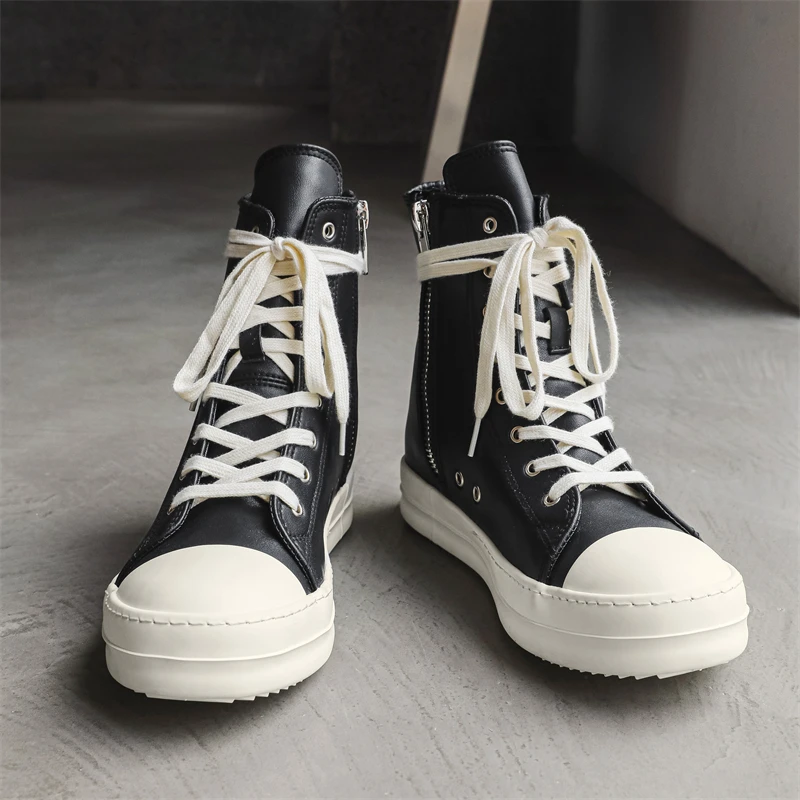 Autumn Men Casual Sneakers High Top Street Skateboard Flats Boots Outdoor Sports Tennis Running Shoe Male Walking Sneakers 35-44