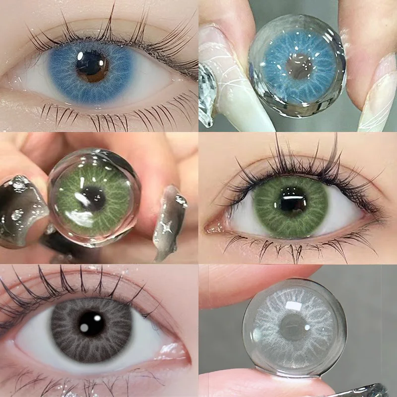JeweLens 1 Paar graue Kontaktlinsen, weiche Linsen für Augen, Kosmetik-Augenkontakte, schneller Versand, jährliche Verwendung