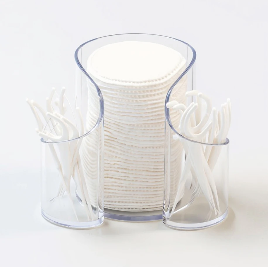 Baumwolle Tupfer Box Qtip Rack Spender Lagerung kann Acryl Lagerung Box Badezimmer kann Make-up Lagerung Baumwolle kreisförmige Pad Rack