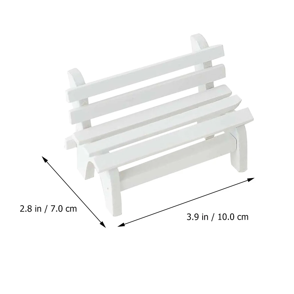 Mini chaise blanche pour chambre d'enfants, 2 pièces, décoration de la maison, petits meubles miniatures en bois, jeu de simulation, ornement artistique éducatif