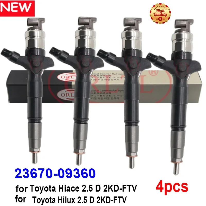 4Pcs NEW 2367009360 2KD-FTV 23670-09360 23670 09360 For DENSO Injection Diesel  TOYOTA HILUX HIACE V2.5 D4D