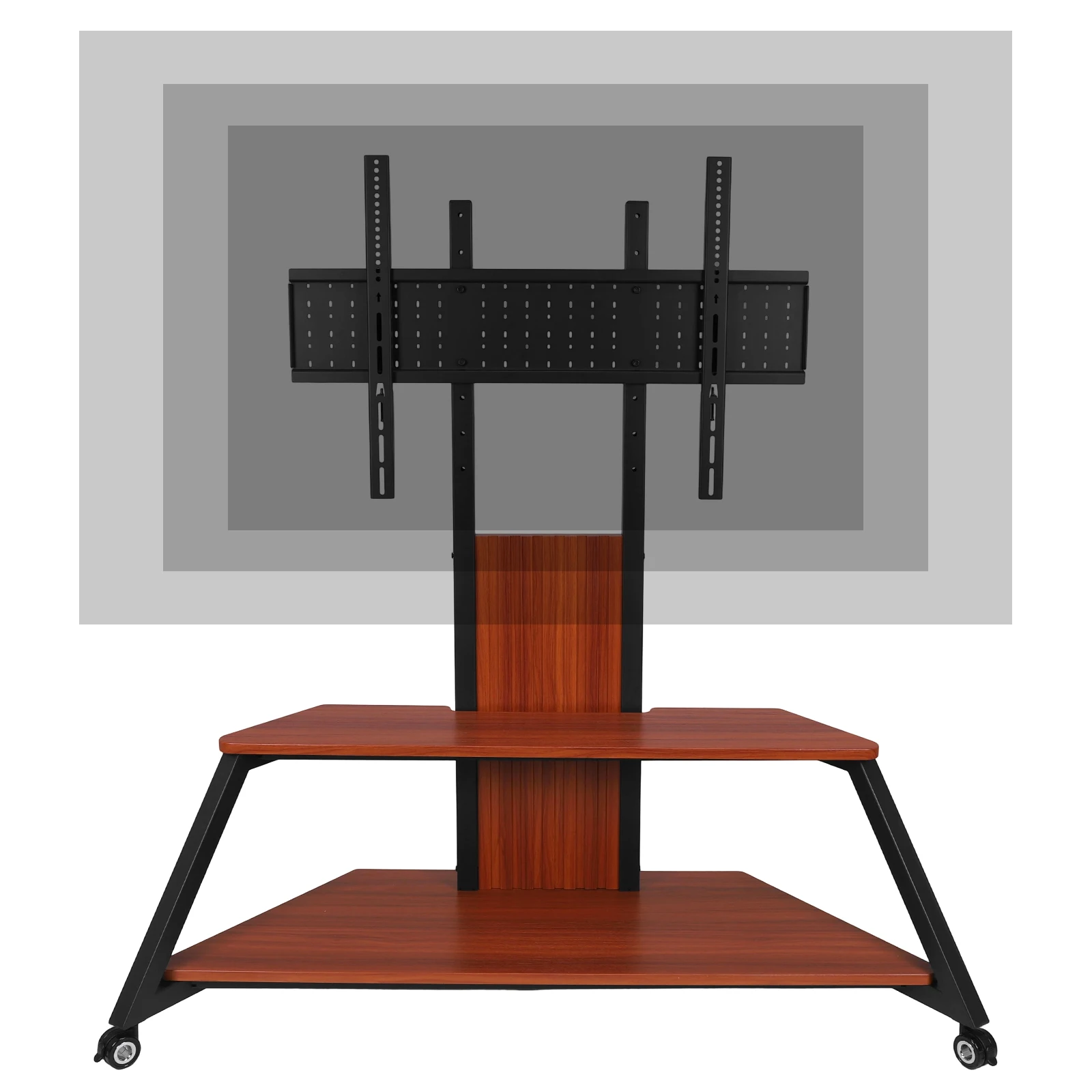 

Steel Base Rolling TV Stand for 60-100 Inch TVs Up To 220 Lbs with Shelf Swivel Rolling TV Cart Height Adjustable Locking Wheels