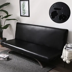Pu Leather Sofa Bed Cover Without Armrest Slipcover Elastic Anti-dirty Folding All-inclusive Couch Cover Pet Furniture Protector