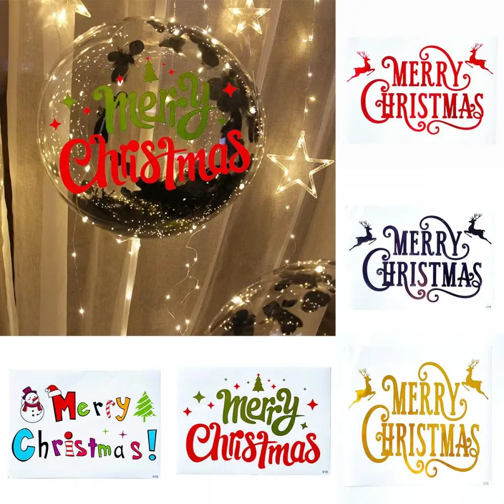 Frohe Weihnachten Ballon Aufkleber 18 Zoll transparente Bobo Luftballons DIY Aufkleber für Weihnachts dekoration Neujahr Party liefert