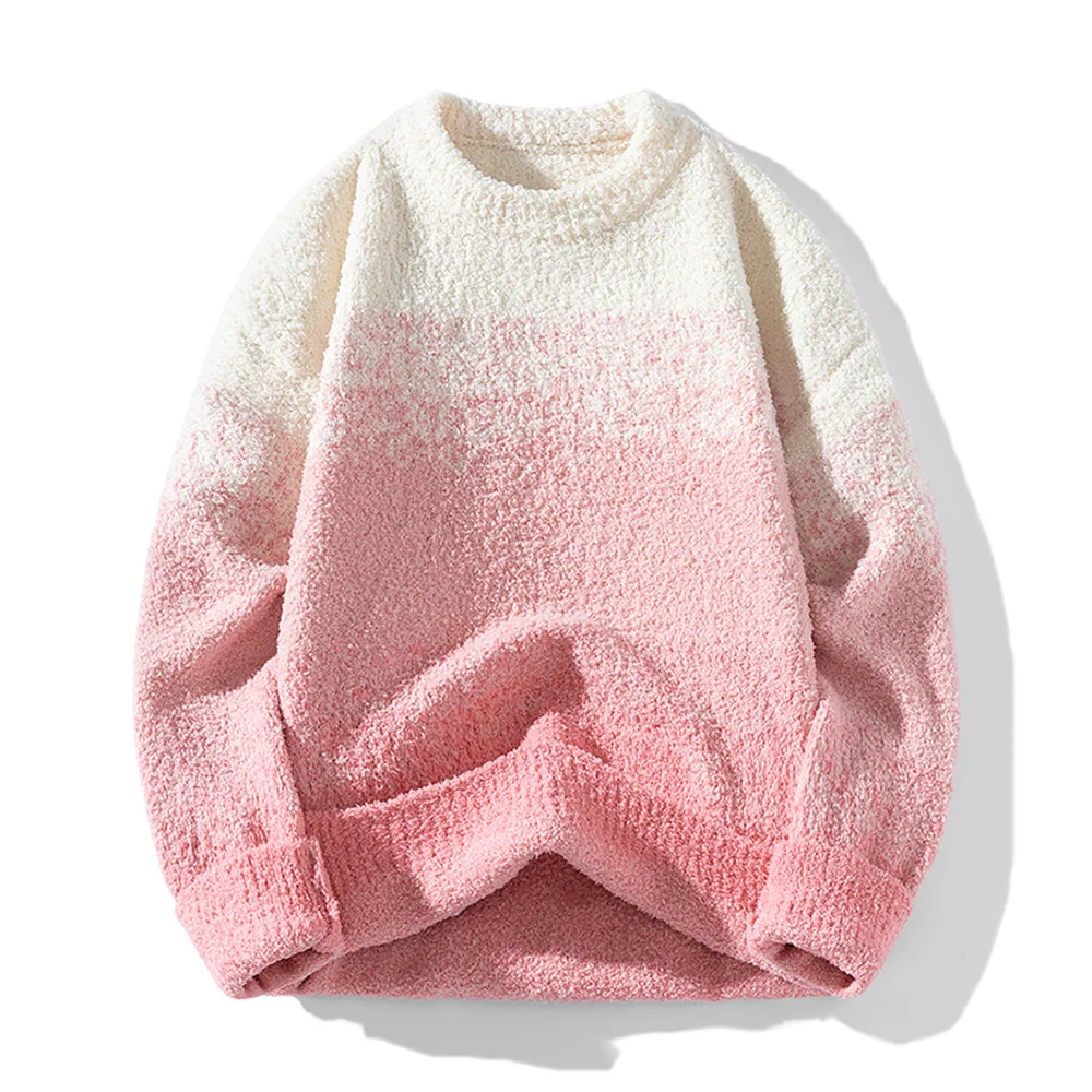 

The 2025 new style of fashionable gradient casual sweater, men's gradient round neck sweater and round neck knitted sweater