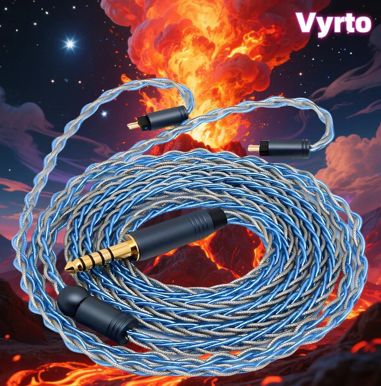 

Vyrto-69Iem Cable With Silver Foil Mixed Weaving Cable,Suitable For A2DC/MMCX/IE80/2Pin 0.78/IMseries/KZ-QDCHeadphones Cable