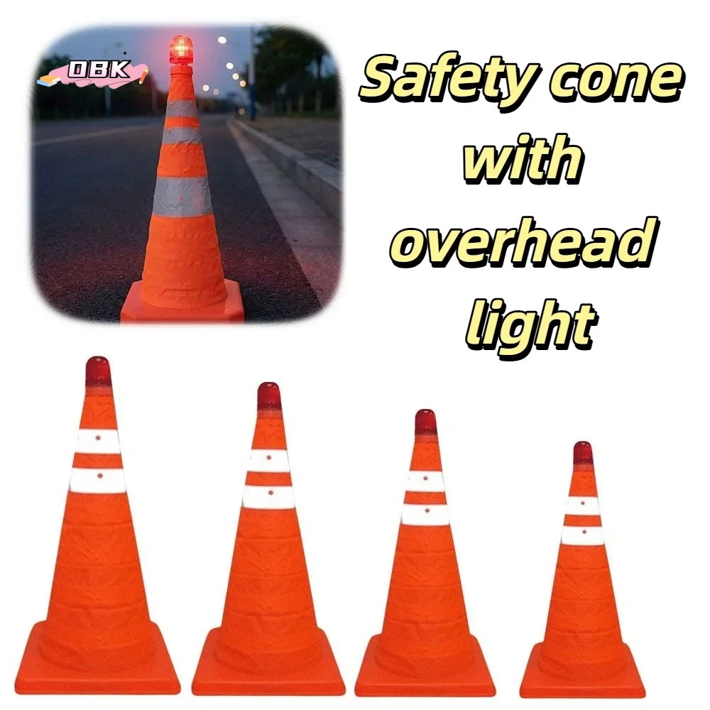 

Orange Color LED Light Reflective Cone Foldable Design Reflective Stripes Reflective Traffic Cone Telescopic Design