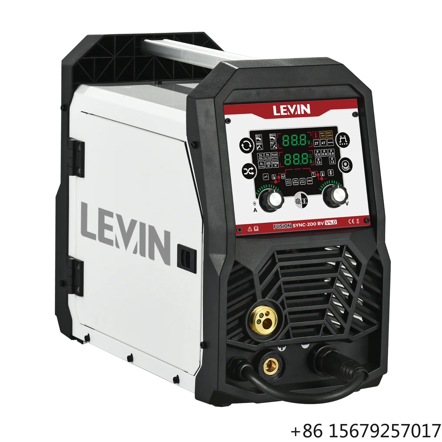 LEVIN New 220V One-knob Synergic Inverter Welding Machine 5.5KVA 160A MIG MAG ARC TIG FLUX Welder with VRD for Stainless Steel