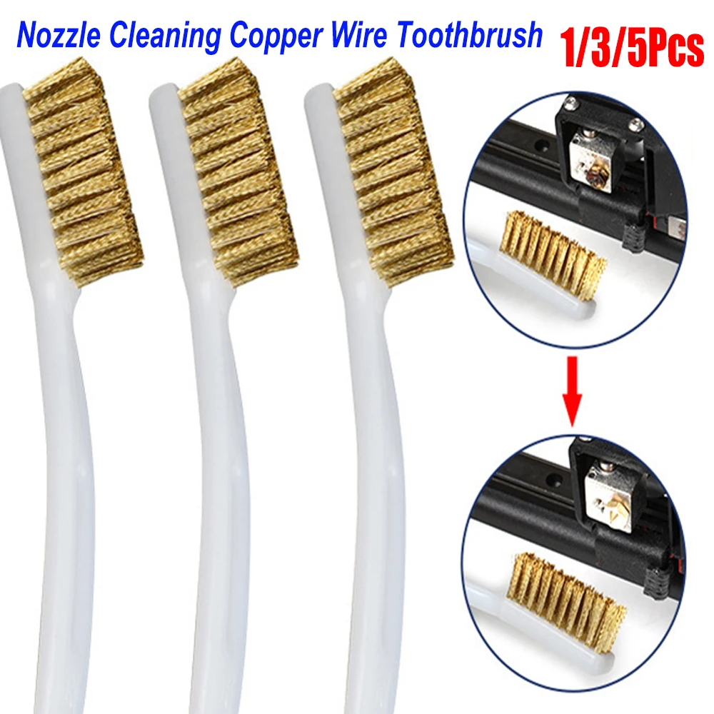 3D Printer Tool Nozzle Brush Copper Wire Toothbrush Cleaning Nozzle Heating Block Hotend Hotbed Cleaner Derusting Accessories