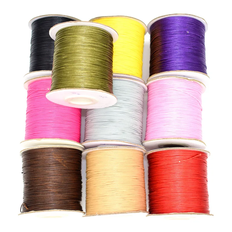 5/10M 0.5-2.0MM woskowany sznurek bawełniany woskowana nić String Strap sznur naszyjnika do tworzenia biżuterii dla bransoletka Shamballa pot