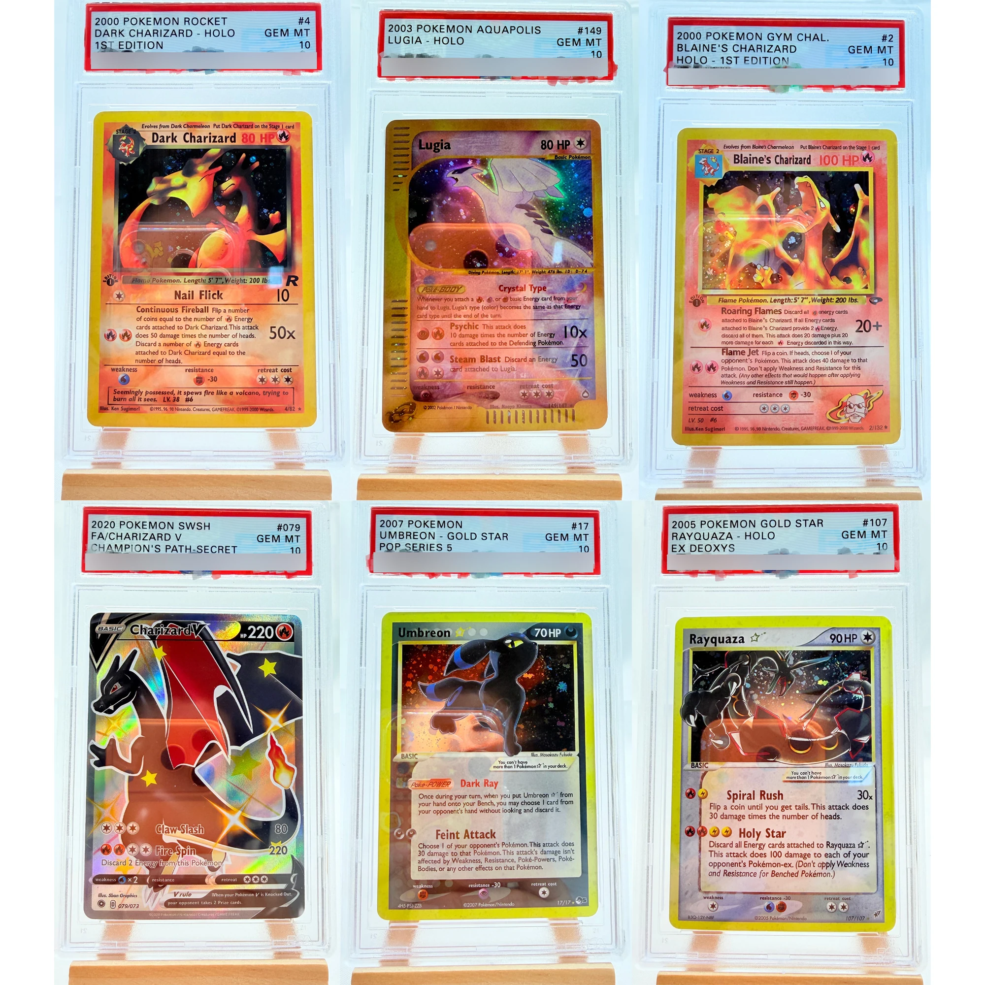 

Коллекционная карточка PTCG (DIY) «Лугия, Чаризард, Умбреон, Рейкуаза» (английская версия), карточка-копия «Магикарп», классическая аниме-коллекция