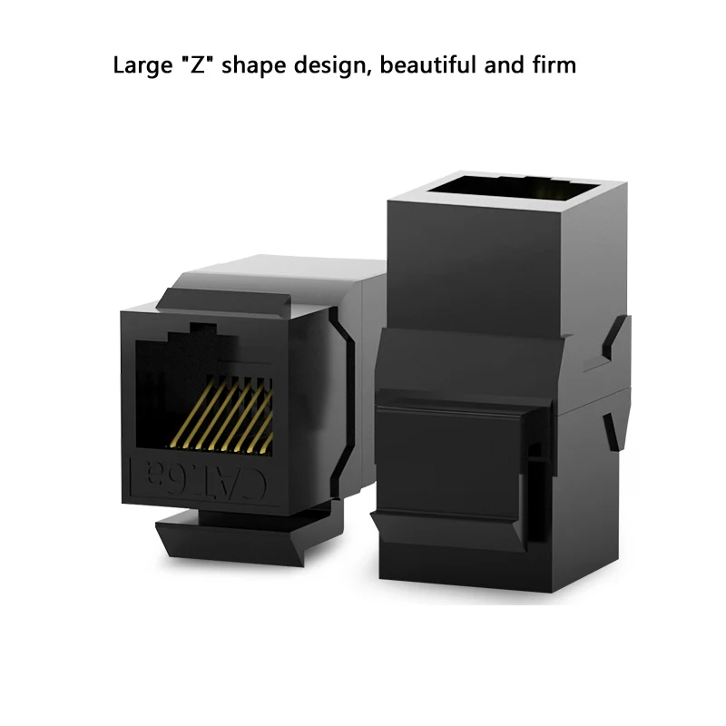 UTP RJ45 Connector CAT6A Keystone Jack Pass Through Network Module Information Socket Computer Coupler Ethernet Cable Adapter