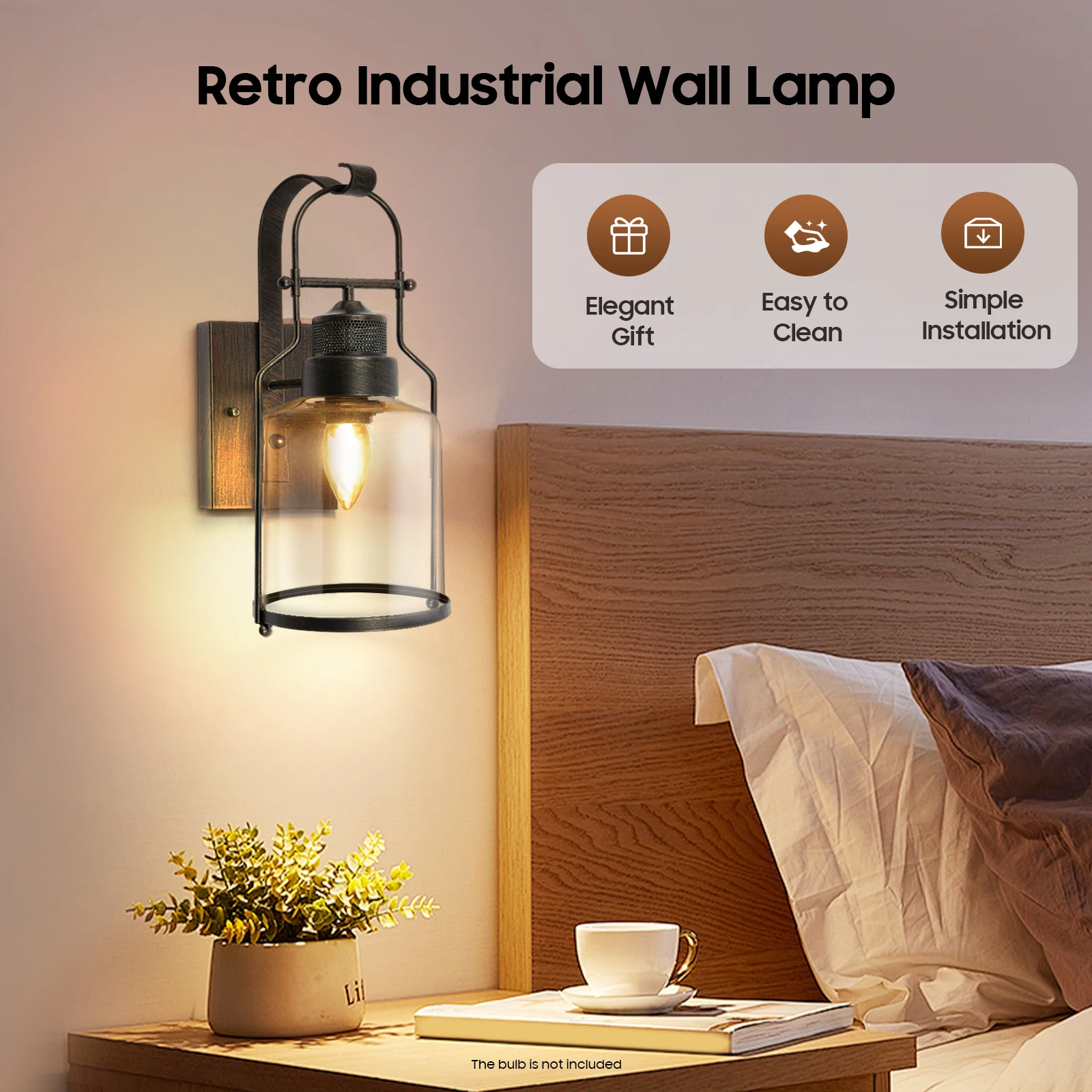

Industrial Wall Sconces Wall Lamp Loft Country Creative Personality Retro Vintage Glass Wall Lamp for Cafe Bar Indoor Lighting