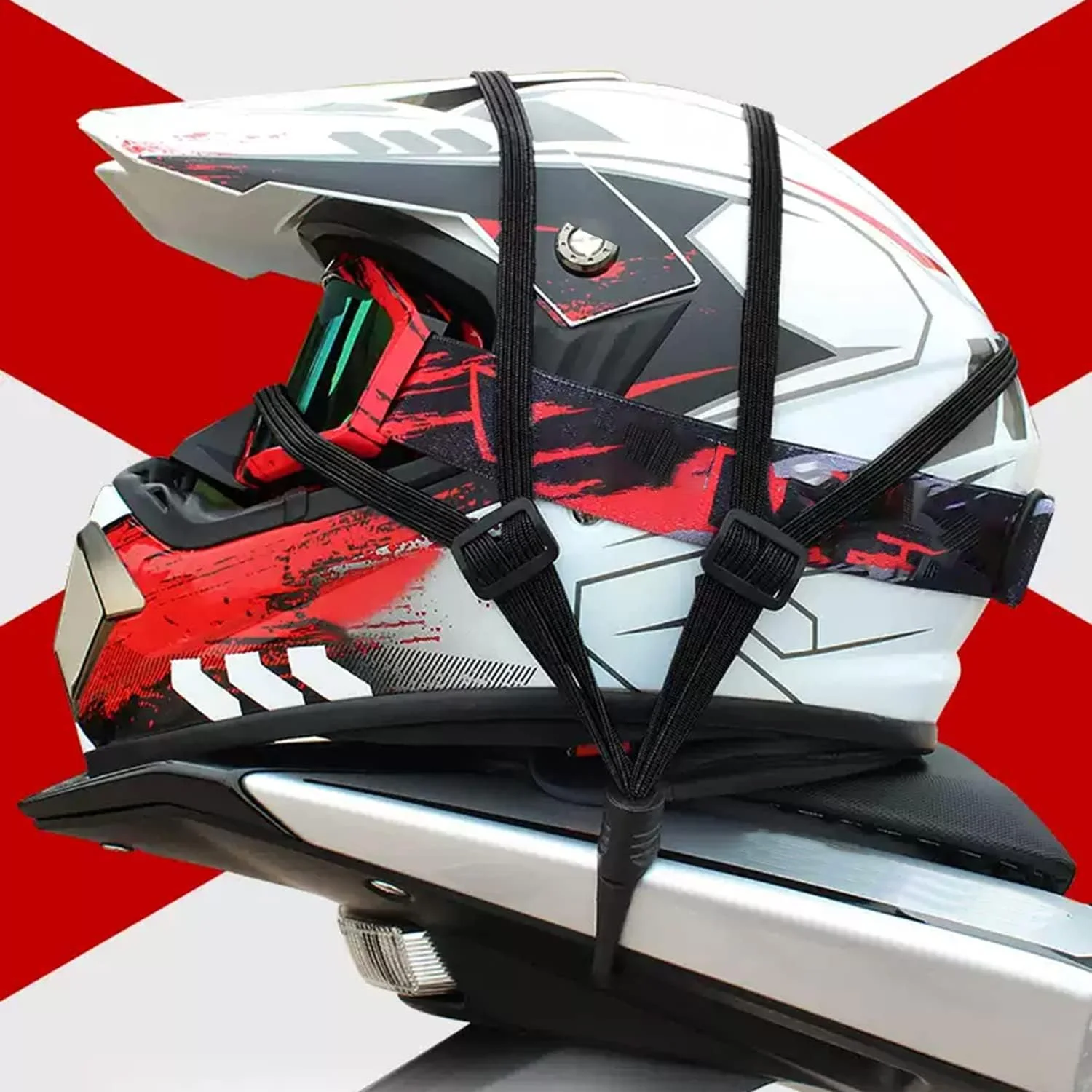 60/90 سنتيمتر sangles de casque دي موتو الكروشيه أكياس corde élastique قابل للسحب sangle fixe casque de Motos #5