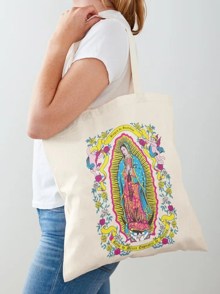 

Virgin of Guadalupe engraving Tote Bag cute pouch bag tote bag university tote canvas Reusable bags