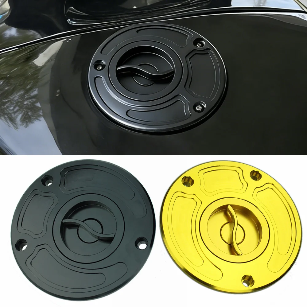 Motorcycle CNC Aluminum Fuel Gas Cap Tank Cover Keyless For Kawasaki Ninja 650 650R ER-6F EX650 2006-2015