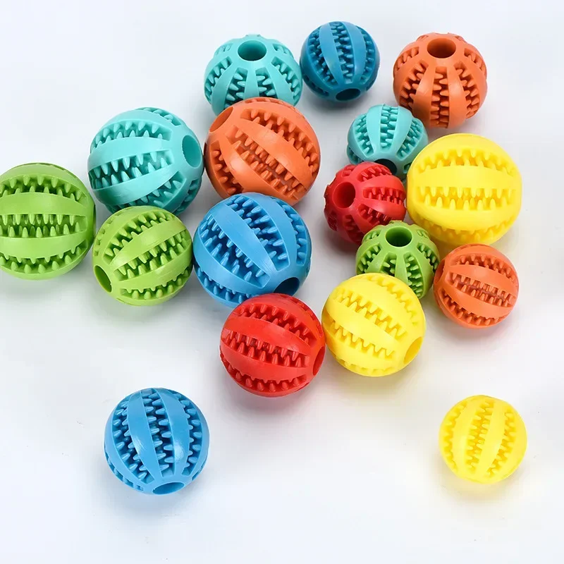 

Pet Dog Toy Interactive Rubber Balls for Small Large Dogs Puppy Cat Chewing Toys Pet Tooth Cleaning Indestructible Dog Food Ball