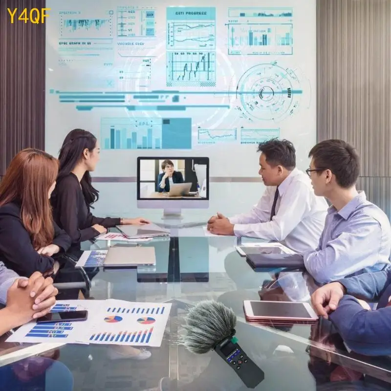 Y4QF Kaca depan muff untuk zoom h1 Essential Handheld Recorders Mikrofon Kaca depan kaca depan bulu buatan